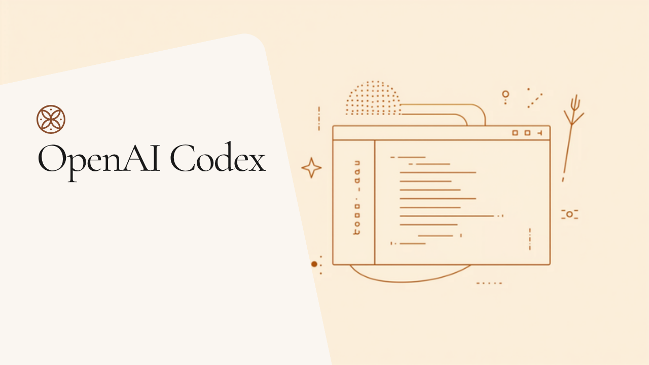 OpenAI Codexのターミナル画面を表現したフラットイラスト