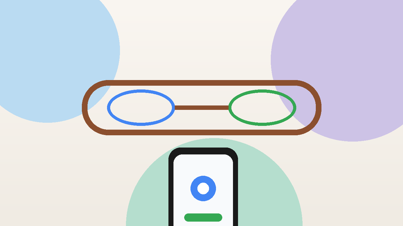 Android XRスマートグラスとスマホが連携して音声支援を行うイメージ図解